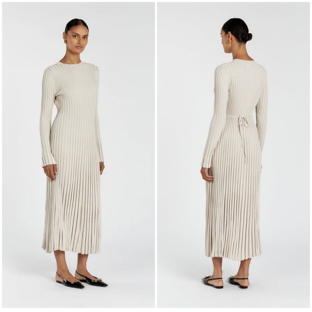 NWT - DISSH ADA Long Sleeve Midi Dress - Color Stone
